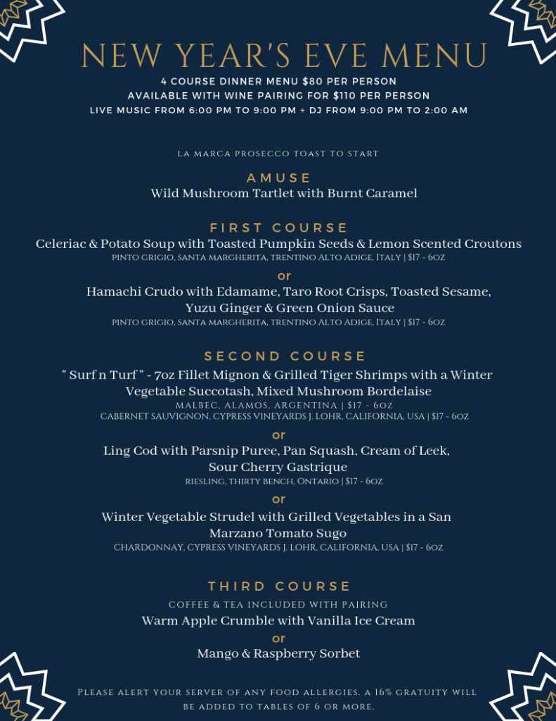 New Year's Eve Dinner in Downtown Toronto | One King West Hotel & Residence