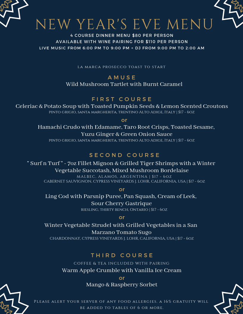 New Year&#039;s Eve Dinner in Downtown Toronto | One King West Hotel &amp; Residence